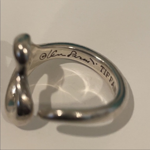 Tiffany 7 Co Elsa Peretti Sterling Silver Open Heart size 6 - Picture 11 of 14